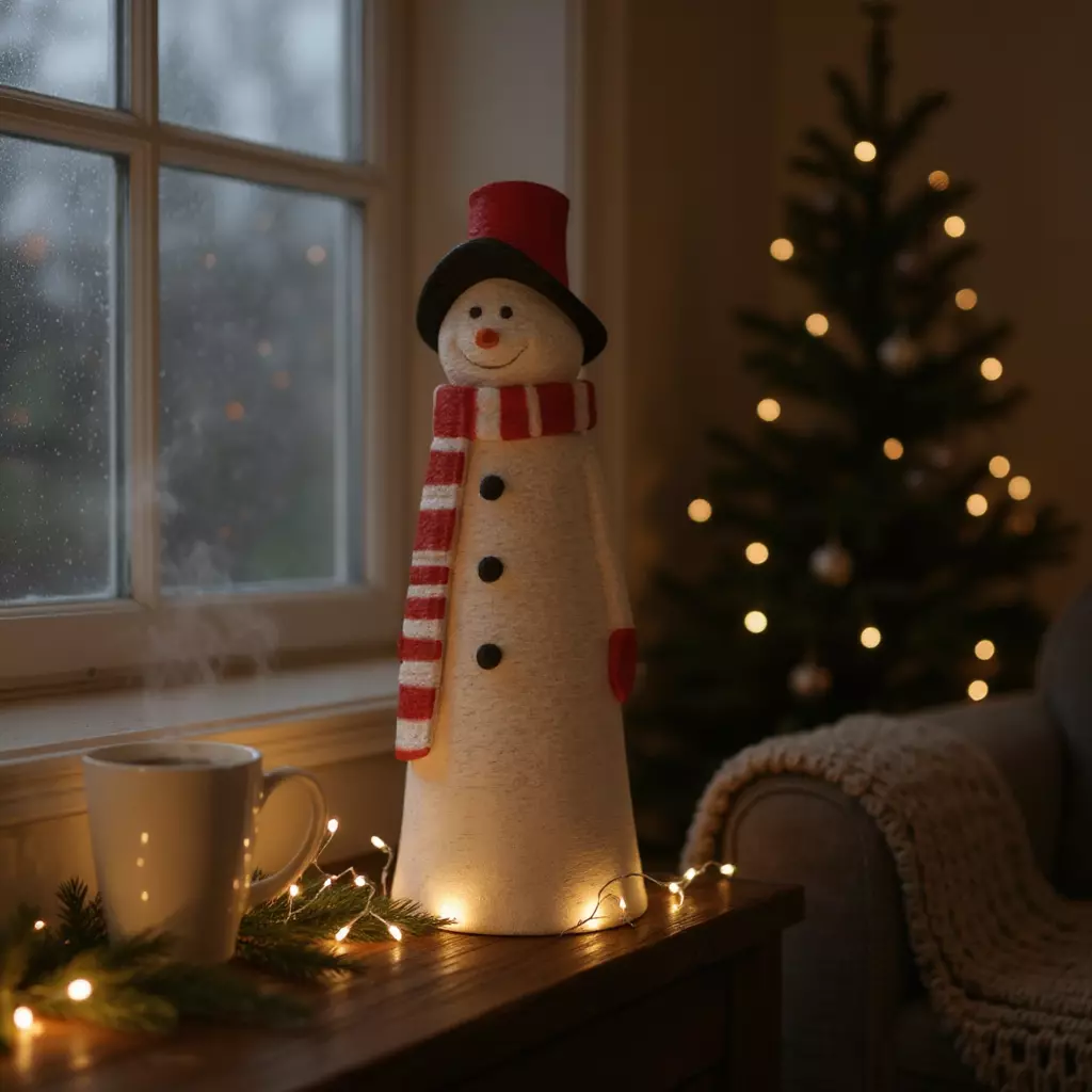 Snowman decorative christmas sculpture 3D print model_3