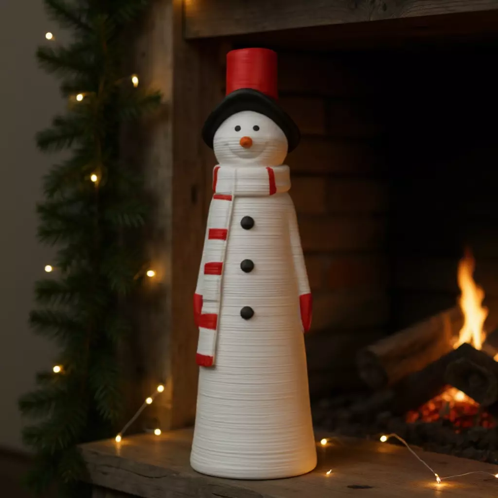 Snowman decorative christmas sculpture 3D print model_2