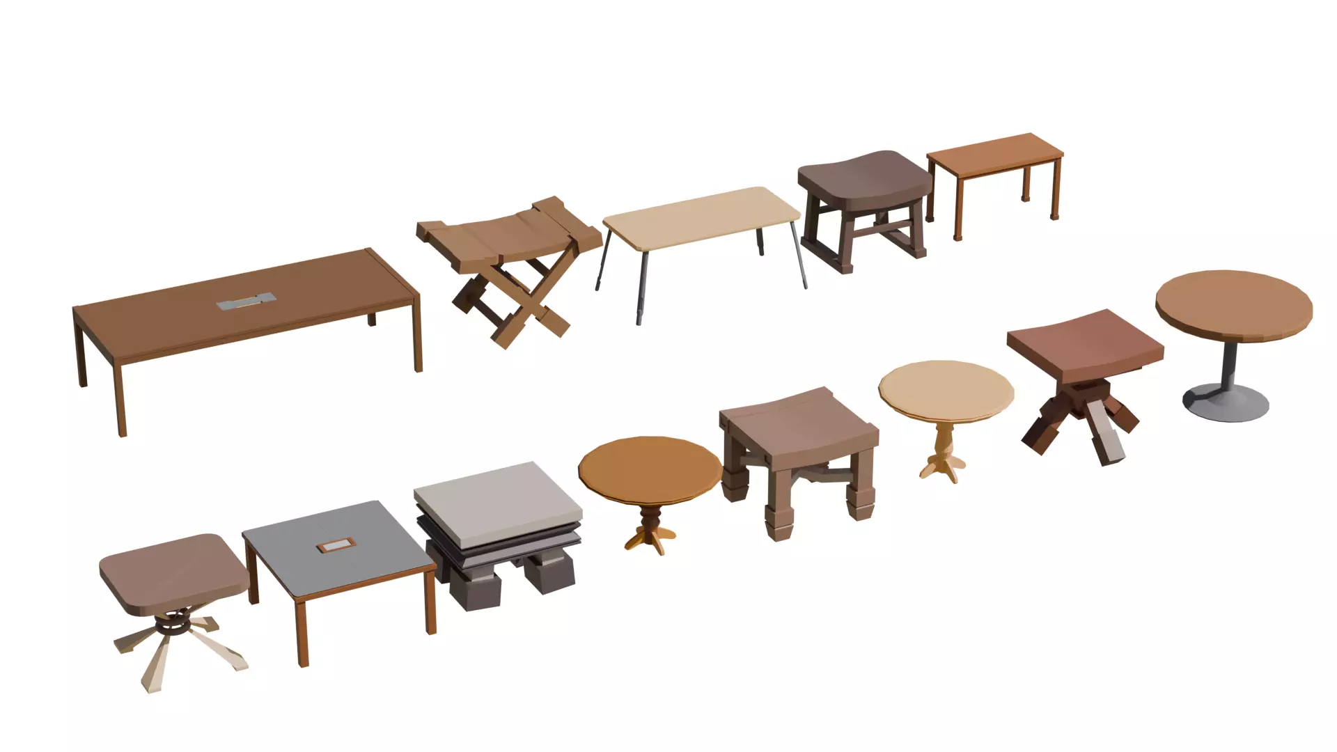 Low-Poly Furniture Pack V1 - Interior Home and Office Low-poly 3D model_14