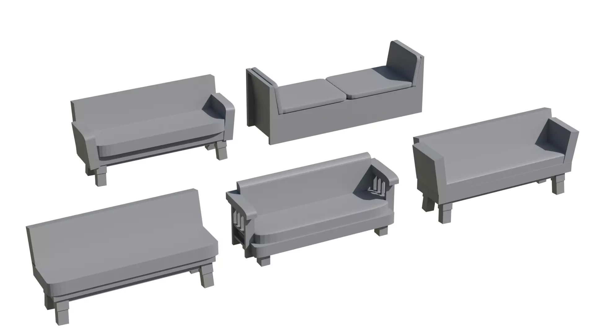 Low-Poly Furniture Pack V1 - Interior Home and Office Low-poly 3D model_9