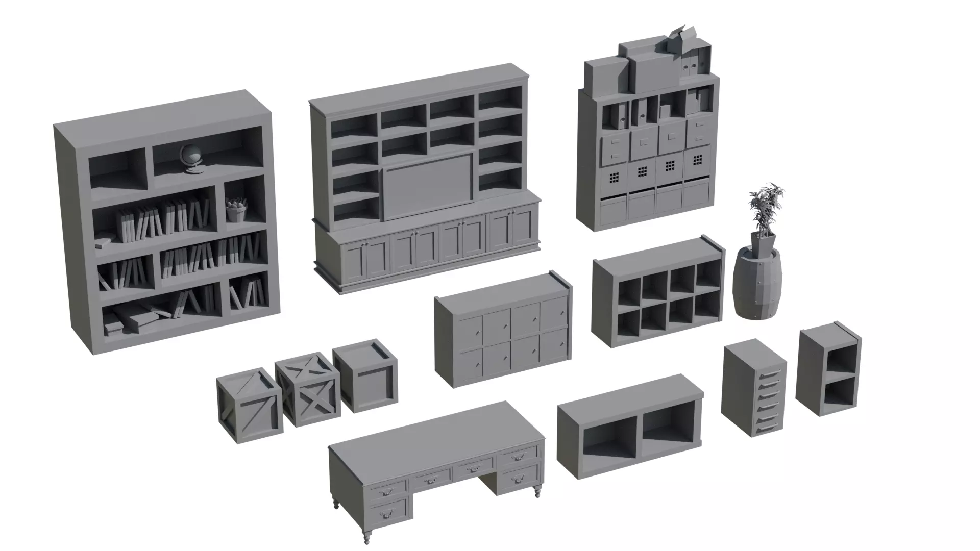 Low-Poly Furniture Pack V1 - Interior Home and Office Low-poly 3D model_3