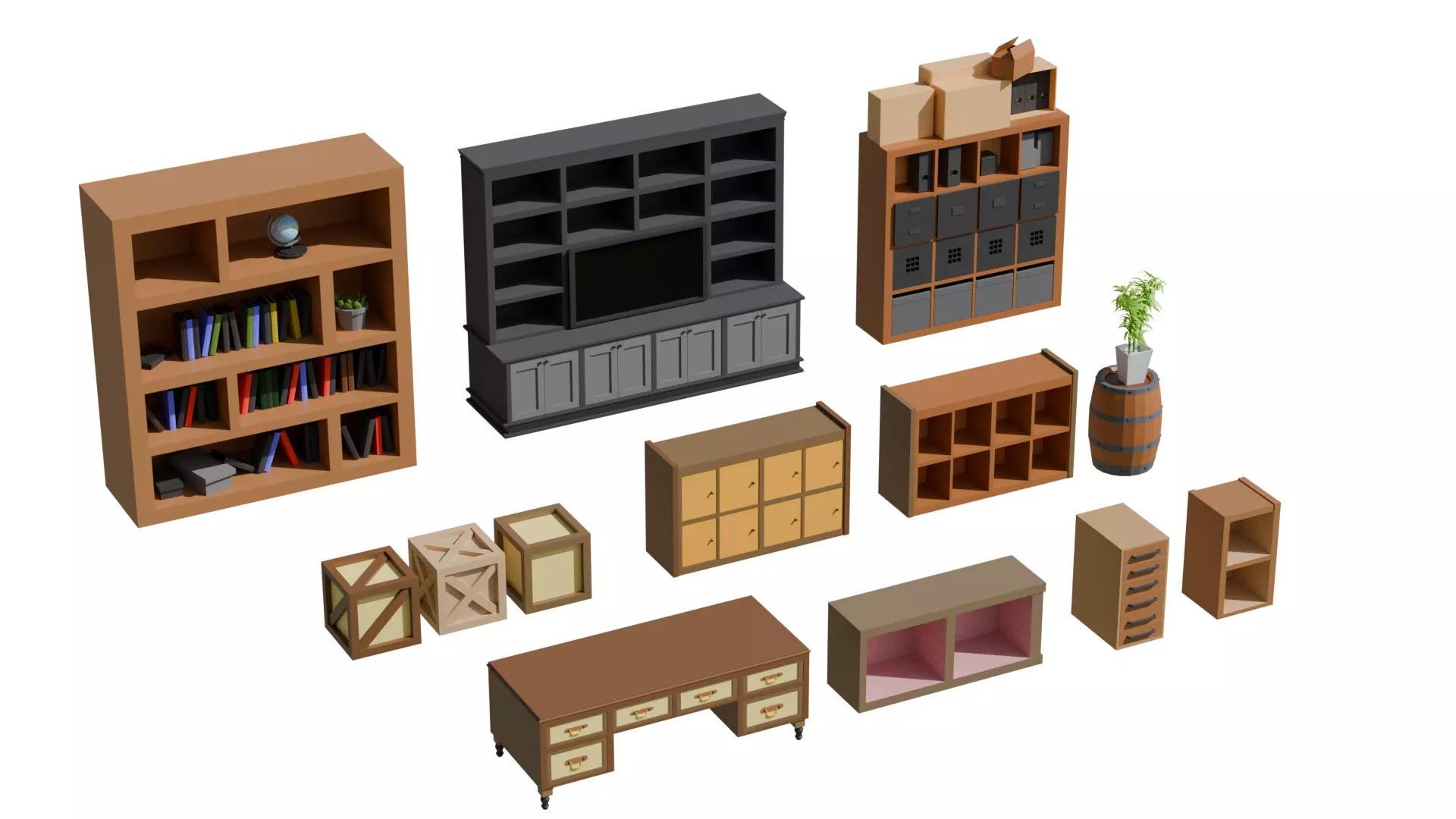 Low-Poly Furniture Pack V1 - Interior Home and Office Low-poly 3D model_2