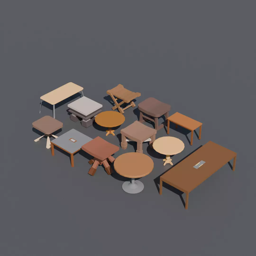 Low-Poly Furniture Pack V1 - Interior Home and Office Low-poly 3D model_17