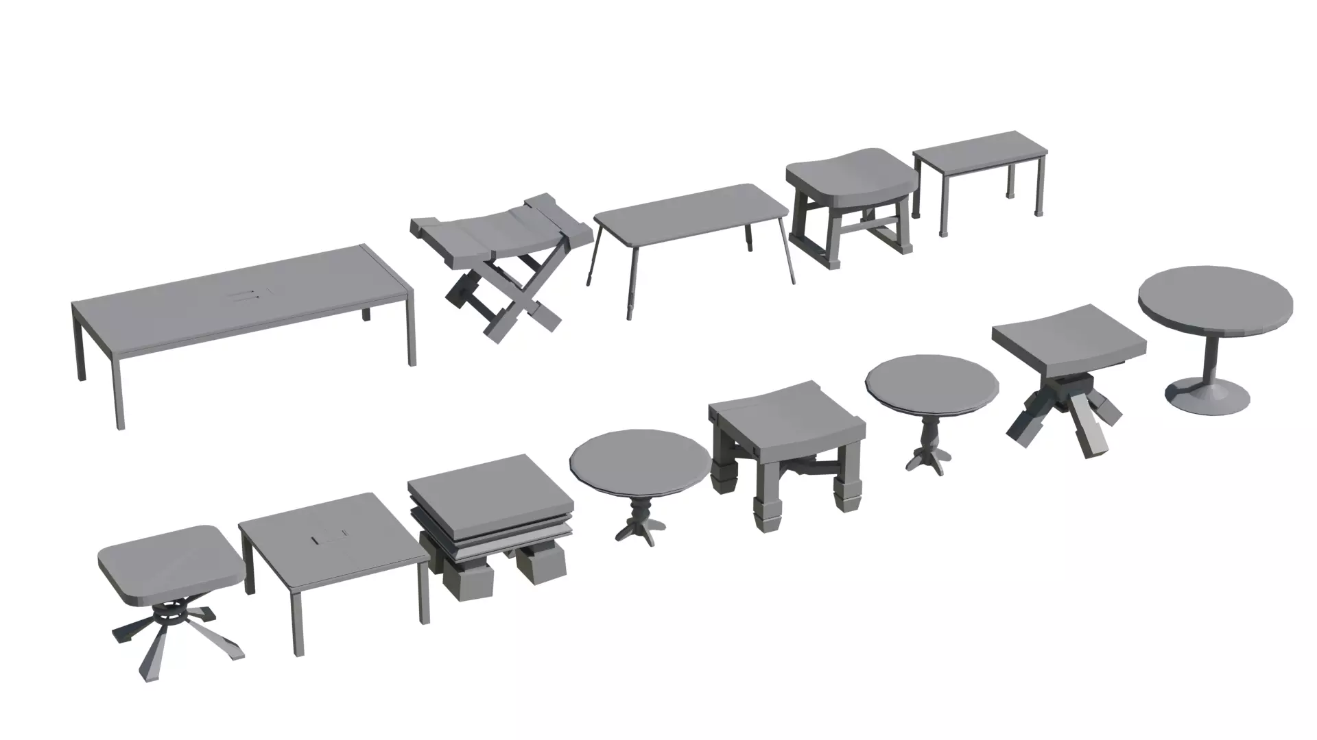 Low-Poly Furniture Pack V1 - Interior Home and Office Low-poly 3D model_15