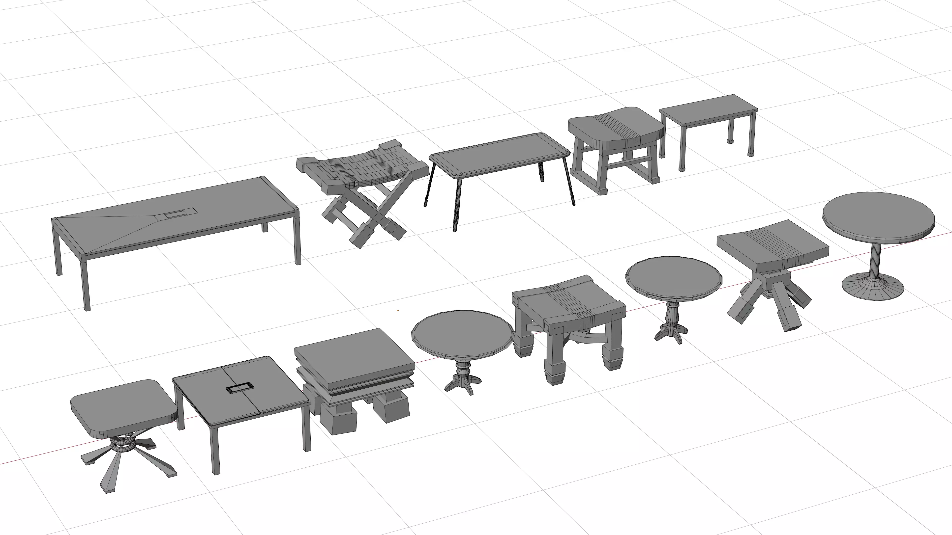 Low-Poly Furniture Pack V1 - Interior Home and Office Low-poly 3D model_16
