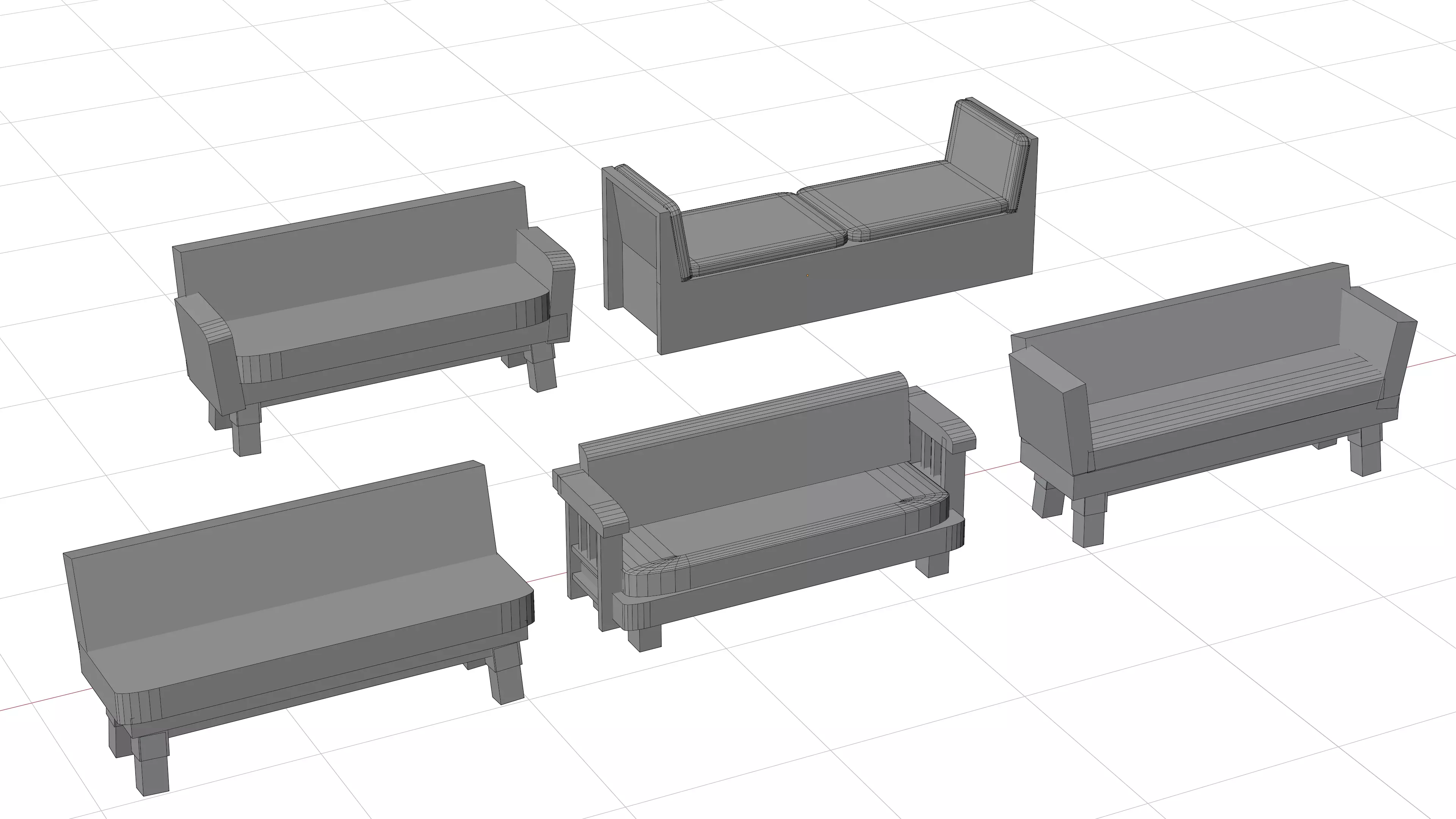 Low-Poly Furniture Pack V1 - Interior Home and Office Low-poly 3D model_10