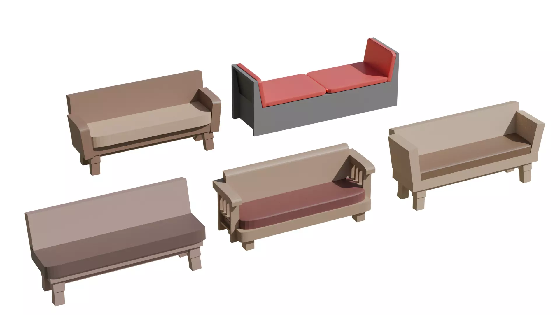 Low-Poly Furniture Pack V1 - Interior Home and Office Low-poly 3D model_8