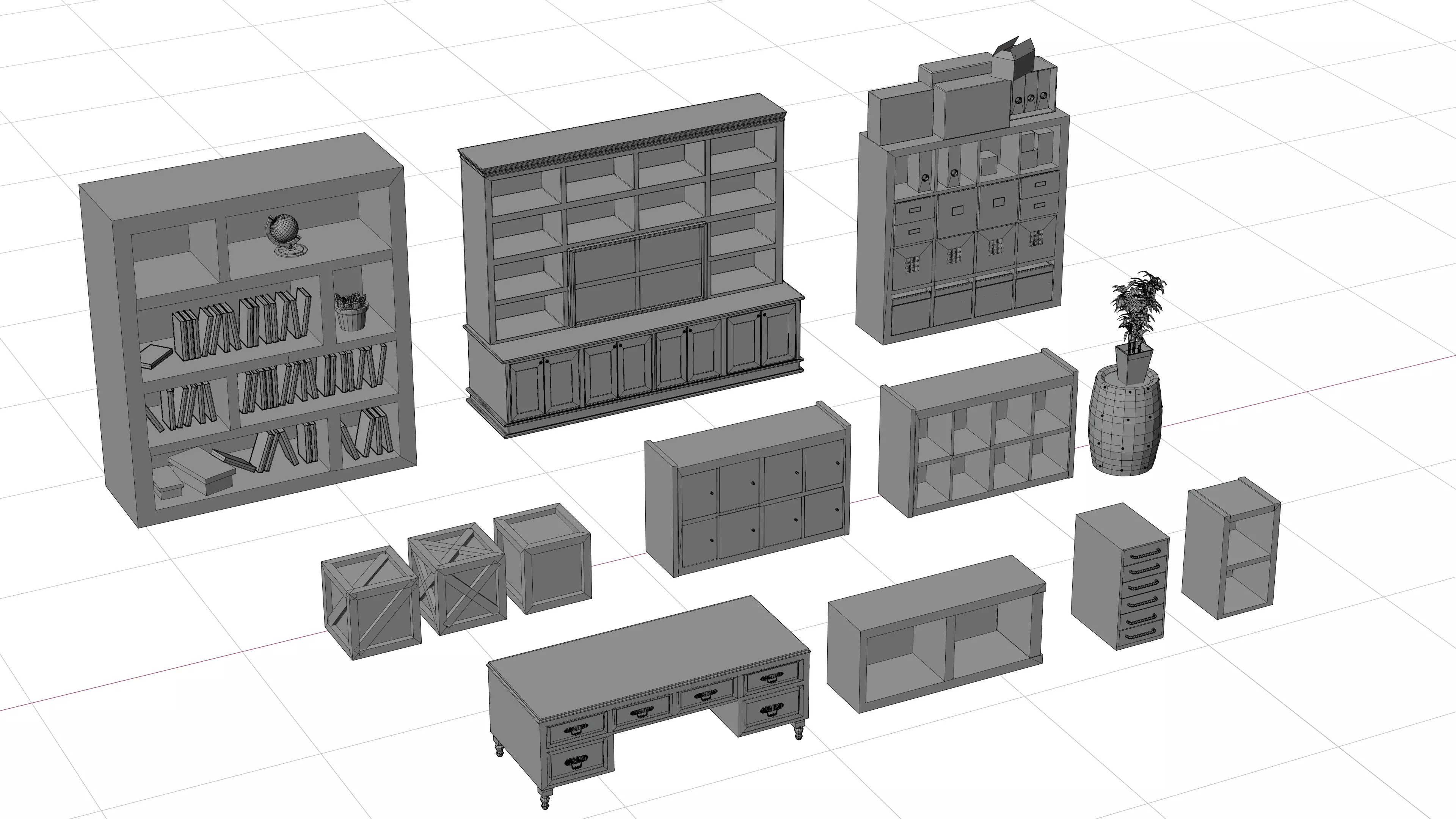 Low-Poly Furniture Pack V1 - Interior Home and Office Low-poly 3D model_4