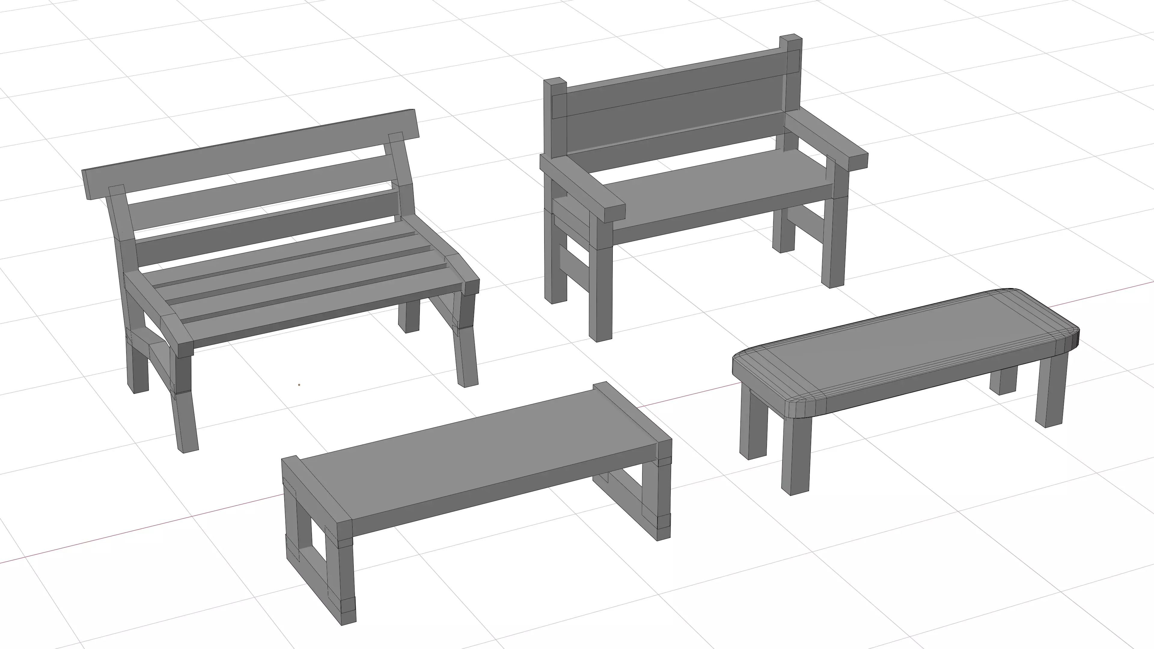 Low-Poly Furniture Pack V1 - Interior Home and Office Low-poly 3D model_7