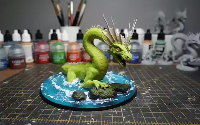 Iconic Red Box Green Dragon DnD Basic Set Cover 3D Print Model