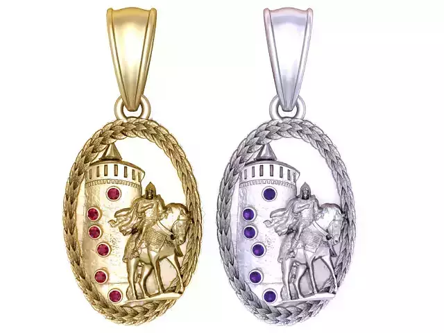 GOLD DESIGN MEN AND HOURES PENDANT 3D PRINTABLE MODEL 