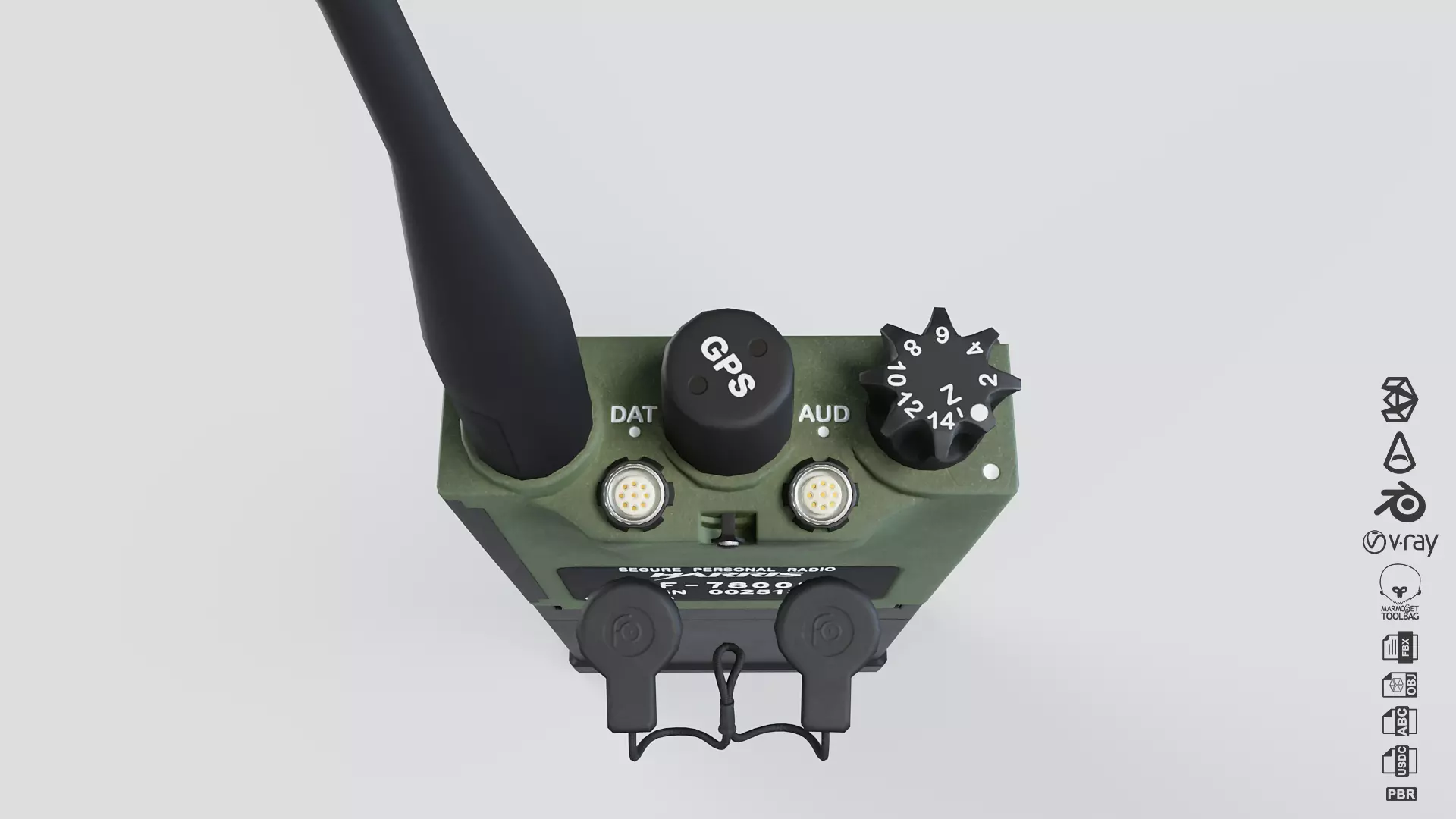 Harris RF 7800s PRR Radio Low-poly 3D model_4