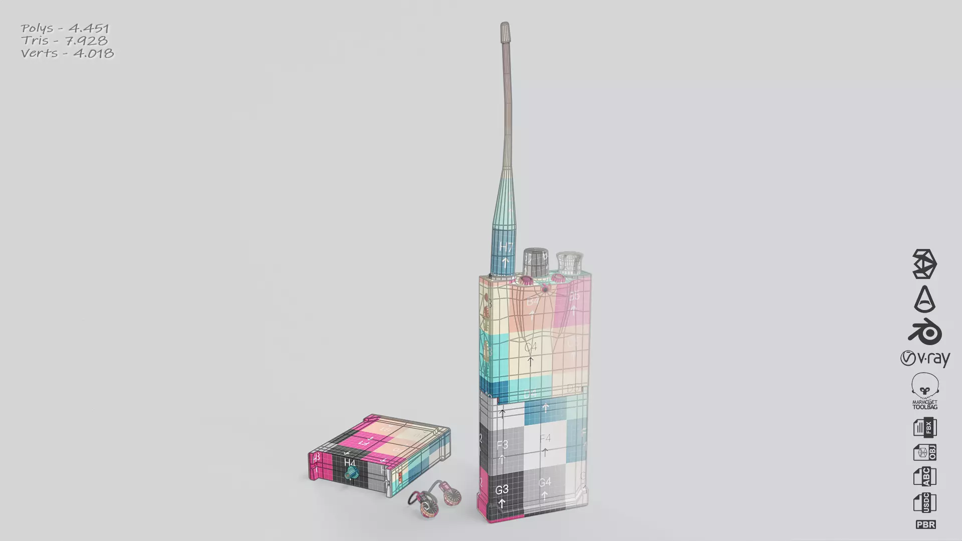 Harris RF 7800s PRR Radio Low-poly 3D model_2