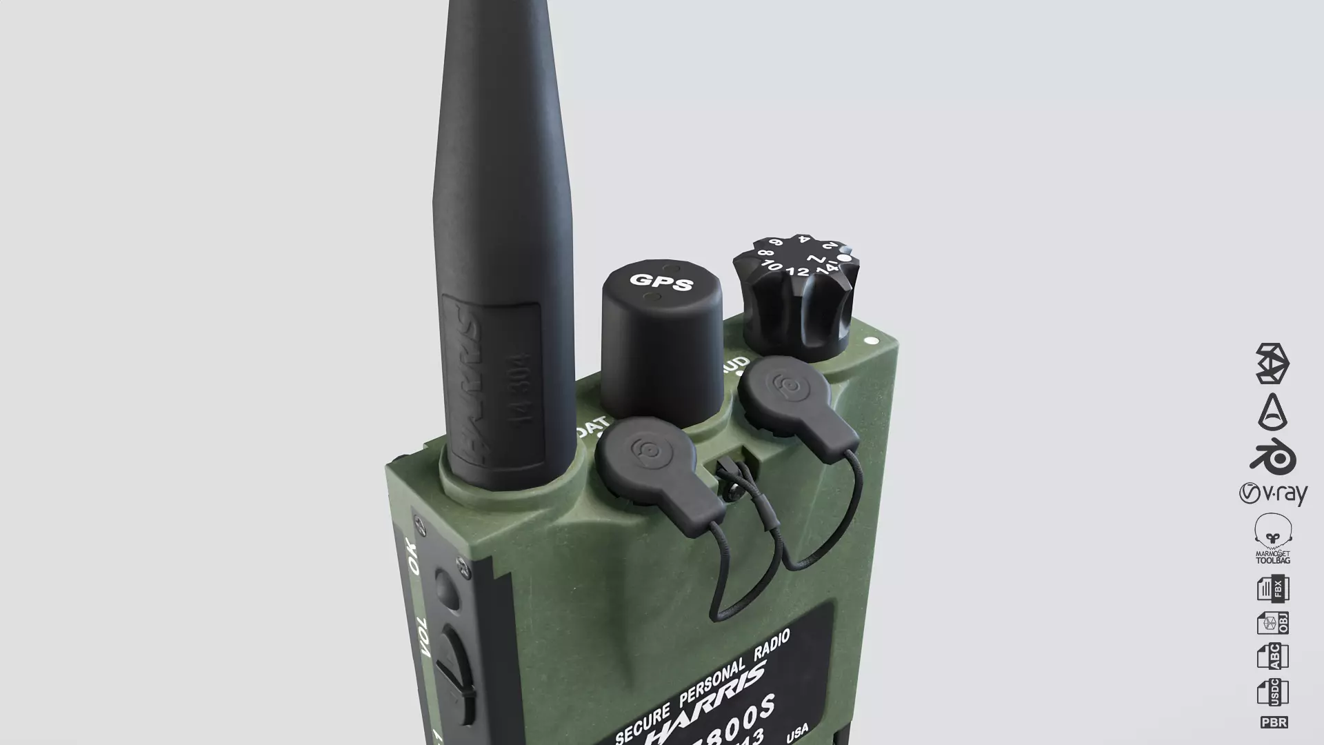 Harris RF 7800s PRR Radio Low-poly 3D model_3
