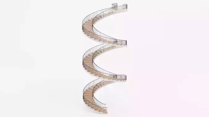Spiral Staircase V6 - Modern Interior Stairs Low-poly 3D model