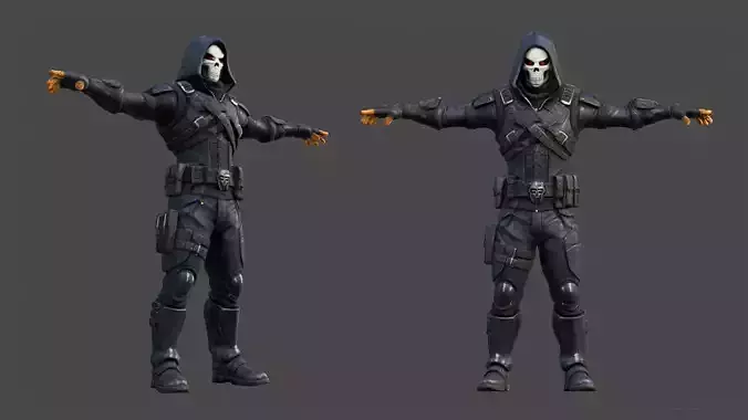 Skull Avenger - high quality 3D model character