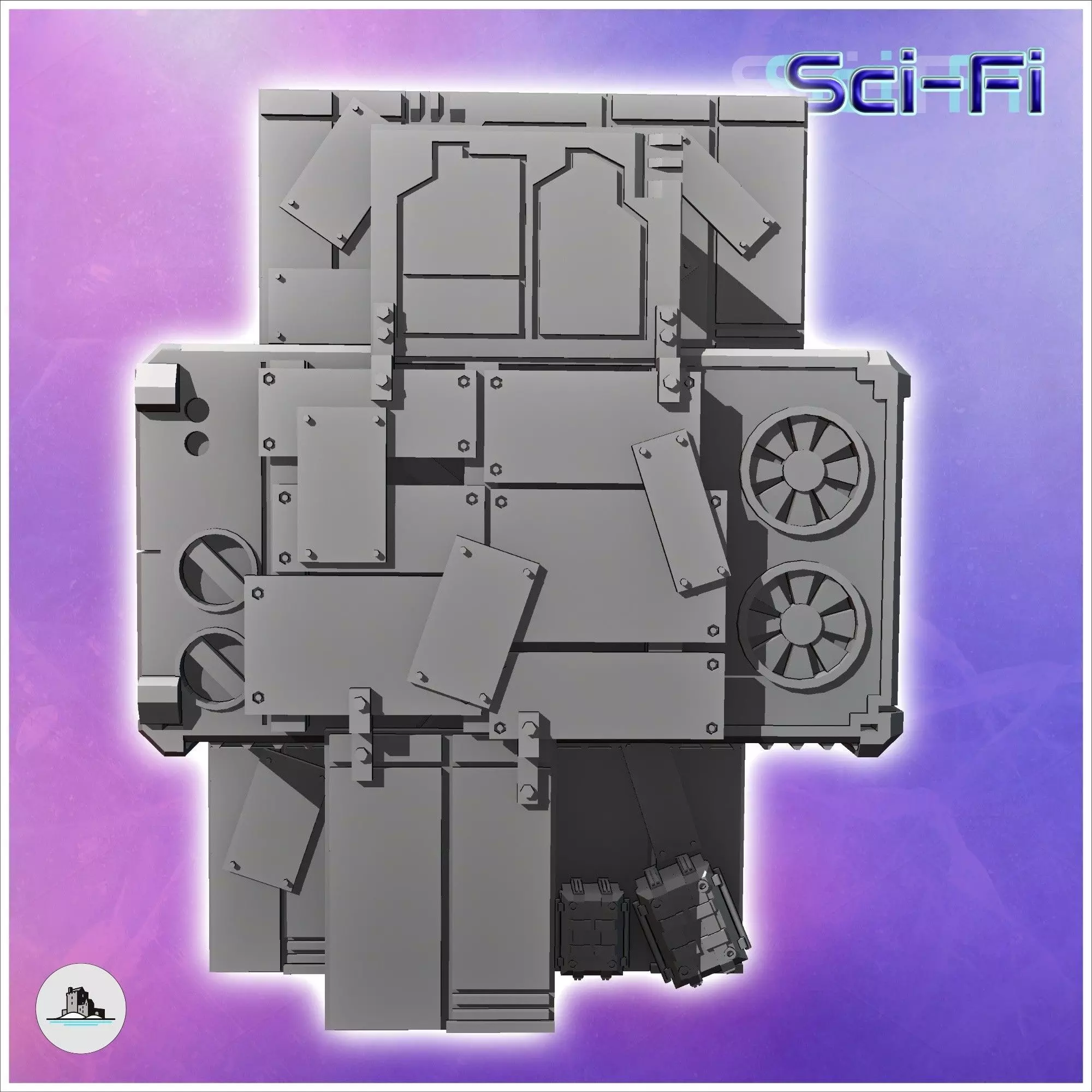 Container shelter with crates and metal awning 6 - Modern WW2 WW 3D print model_4