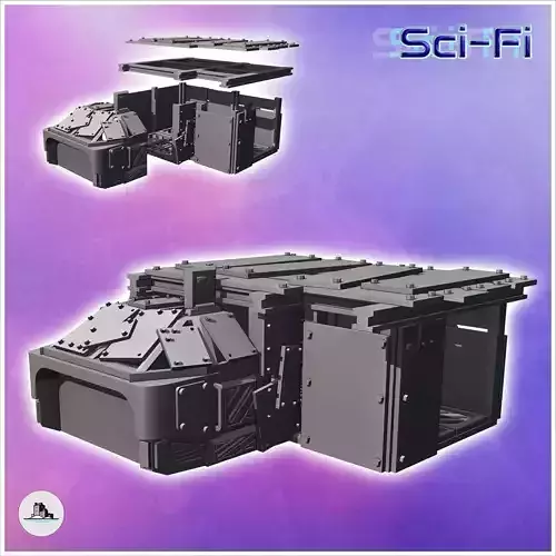 Container shelter with scrap heap and steel plate roof 8 - Moder