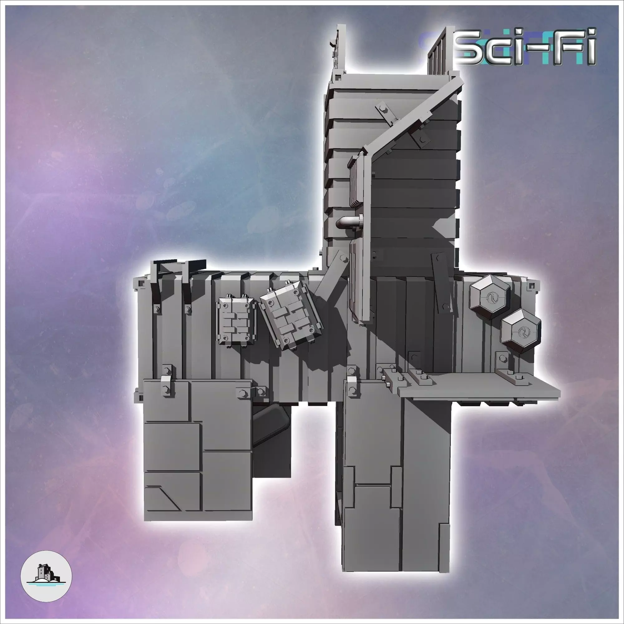 Modified container with crates and multiple metal awnings 10 - M 3D print model_4
