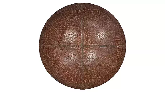 Rugby Football Old and Worn Low-poly 3D model 5