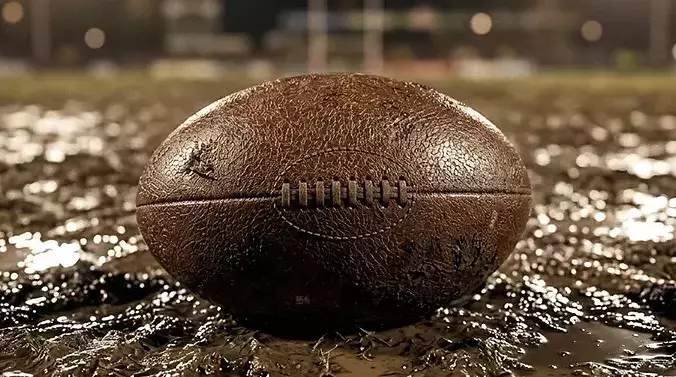 Rugby Football Old and Worn Low-poly 3D model