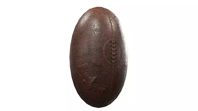 Rugby Football Old and Worn Low-poly 3D model 4