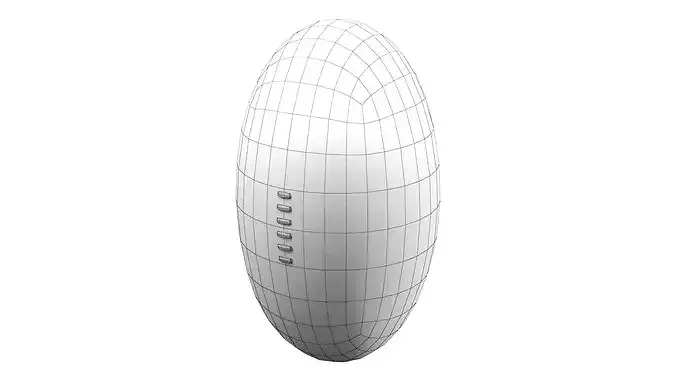 Rugby Football Old and Worn Low-poly 3D model 3