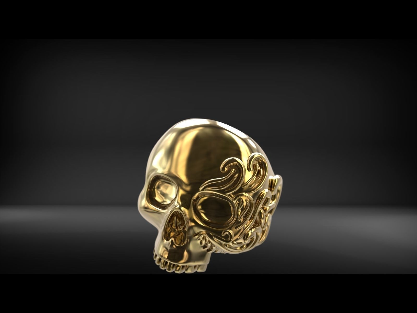 Skull ring for print 3D print model_2
