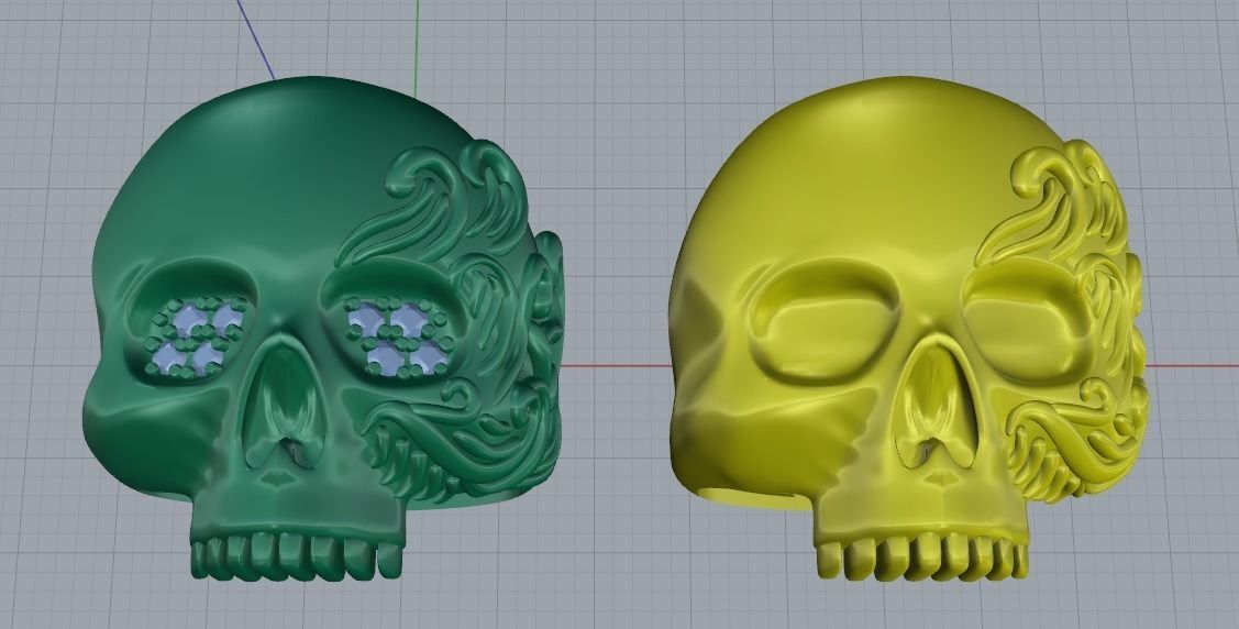 Skull ring for print 3D print model_8