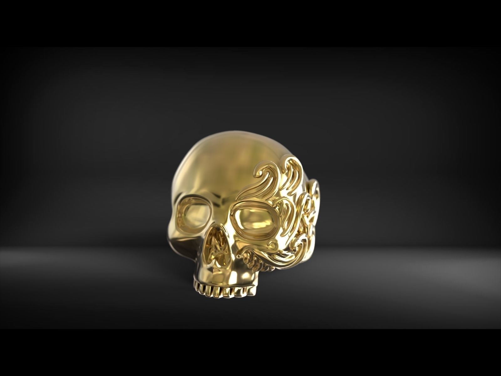 Skull ring for print 3D print model_1