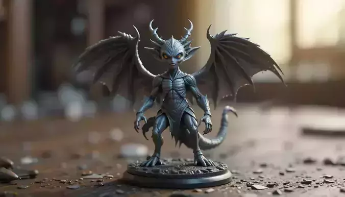 Articulated Fantasy Miniature 3D Print Model  