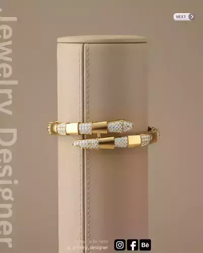 SNAKE Diamond Bracelet in Yellow Gold