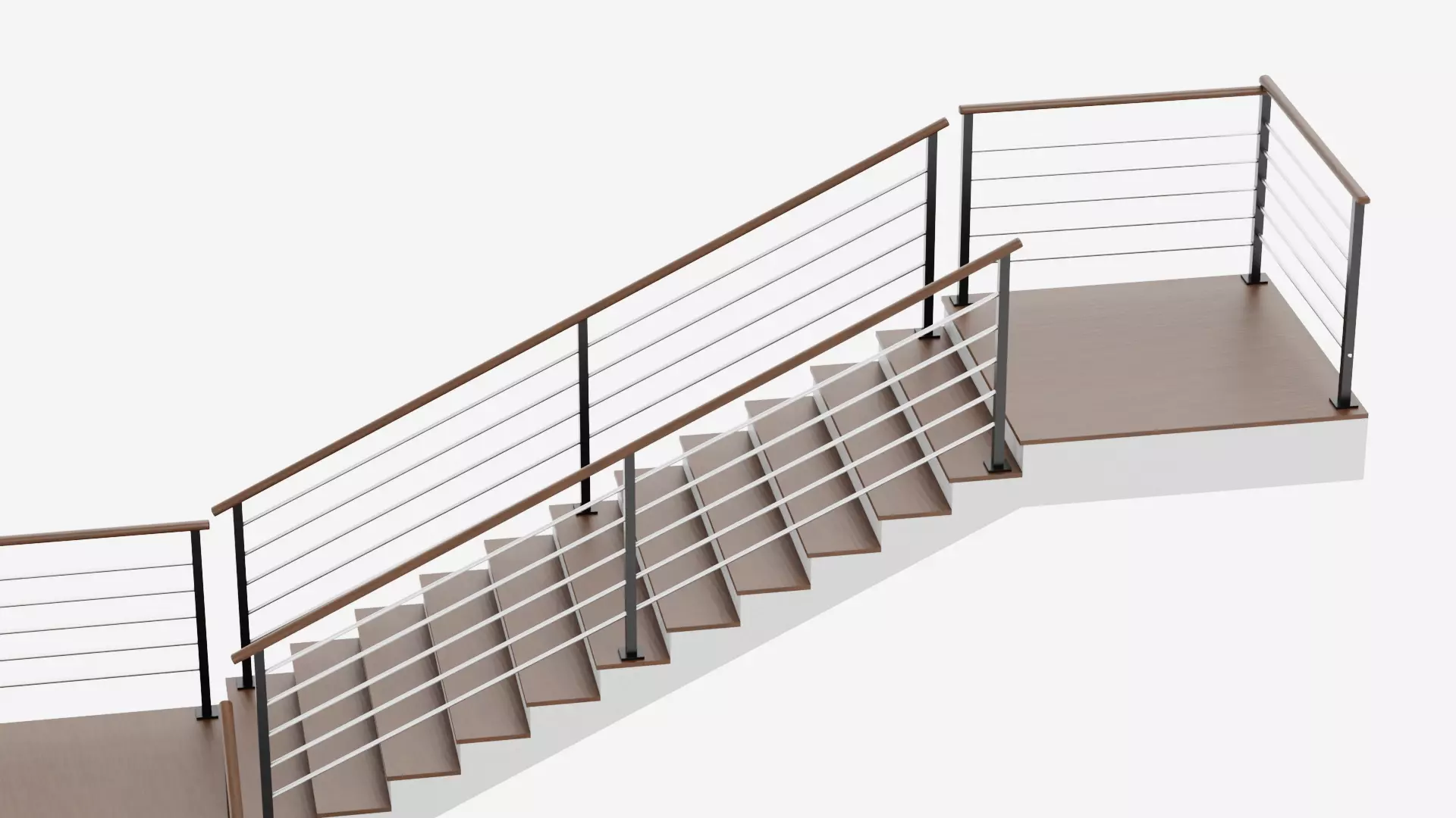 Square Staircase V2 - Multi-Level Modern Interior Stairs Low-poly 3D model_6