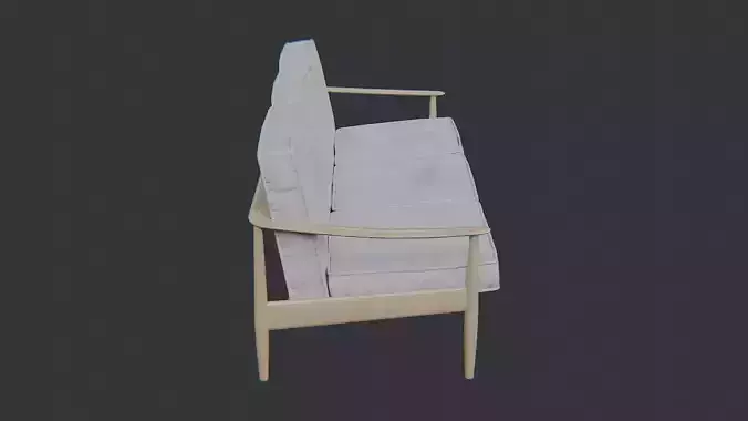 Vintage Cloth Sofa with Wooden Arms