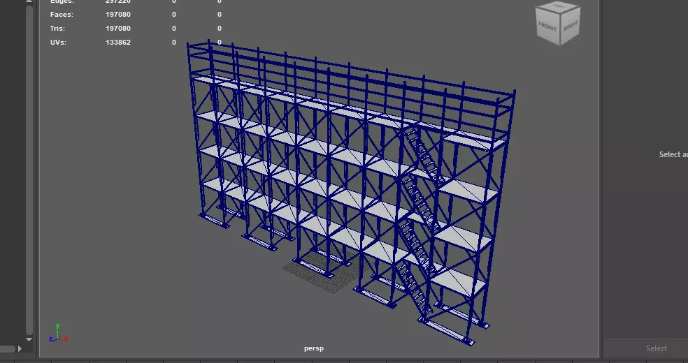 frame system scaffolding 3D model_16