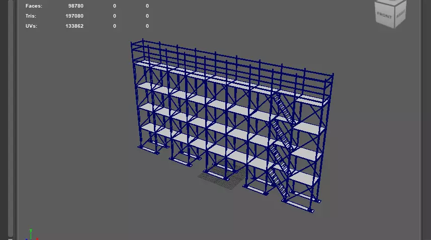 frame system scaffolding 3D model_15