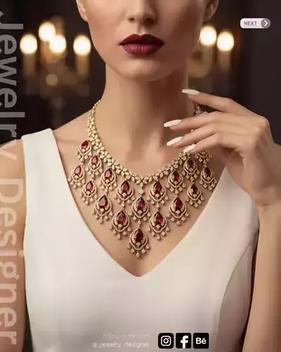 Heirloom Ruby Droplet Necklace