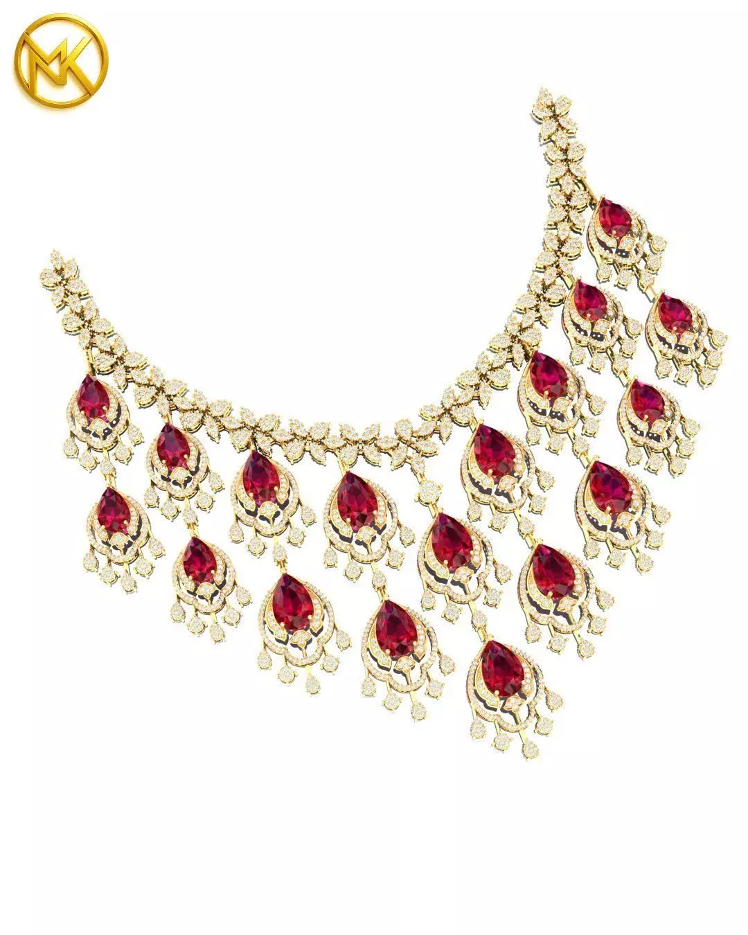 Heirloom Ruby Droplet Necklace 3D print model