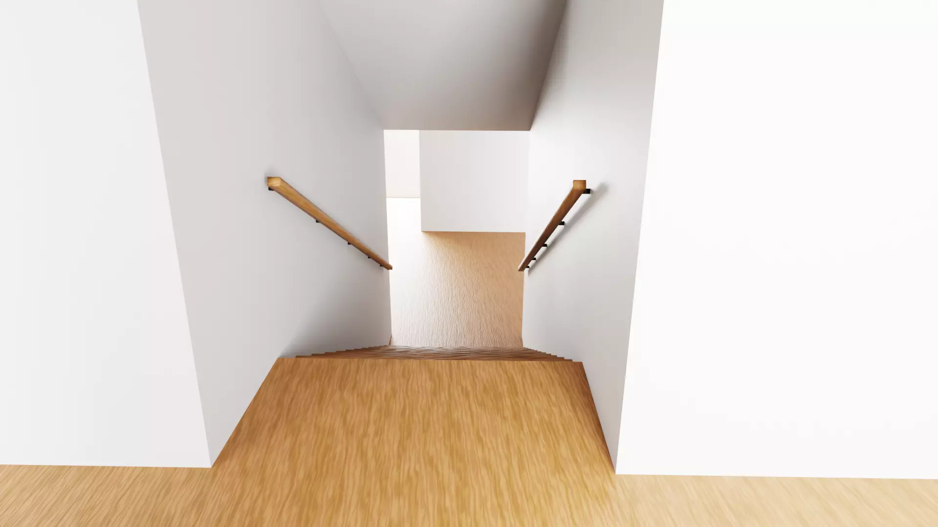 Interior with Staircase - Base Unfurnished Environment Low-poly 3D model_4