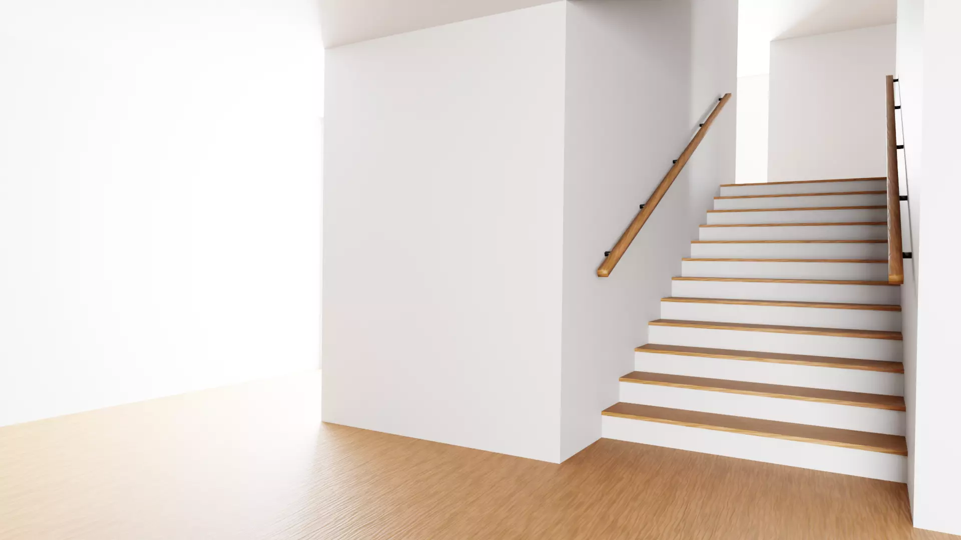 Interior with Staircase - Base Unfurnished Environment Low-poly 3D model_2