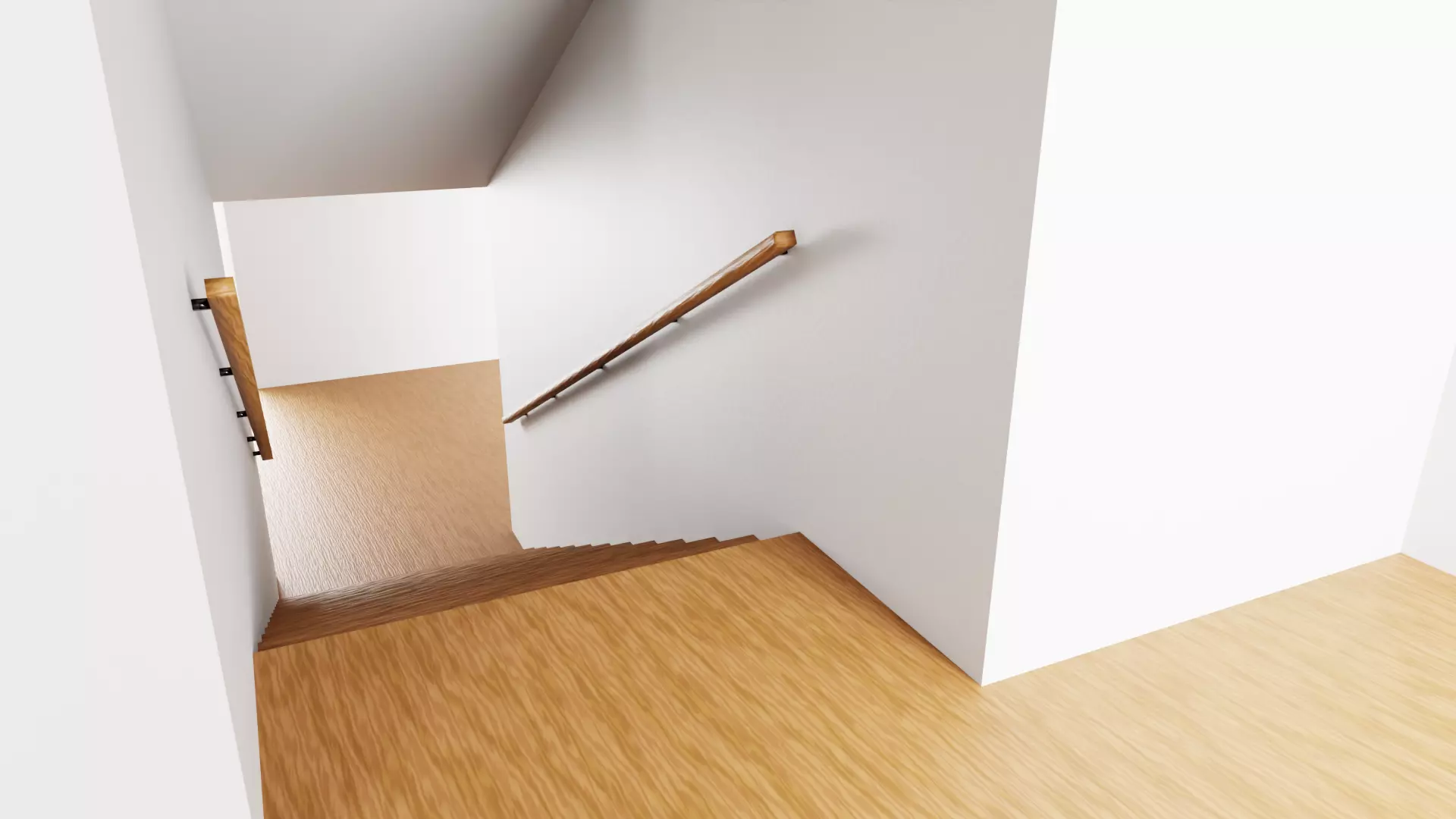 Interior with Staircase - Base Unfurnished Environment Low-poly 3D model_3