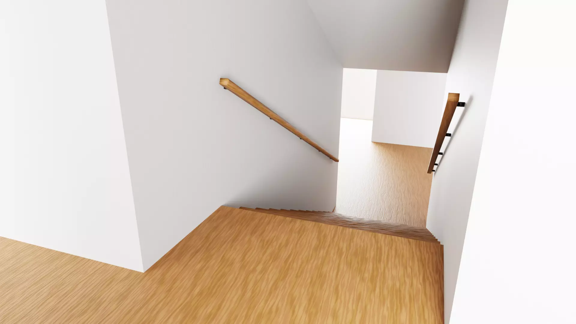 Interior with Staircase - Base Unfurnished Environment Low-poly 3D model_5