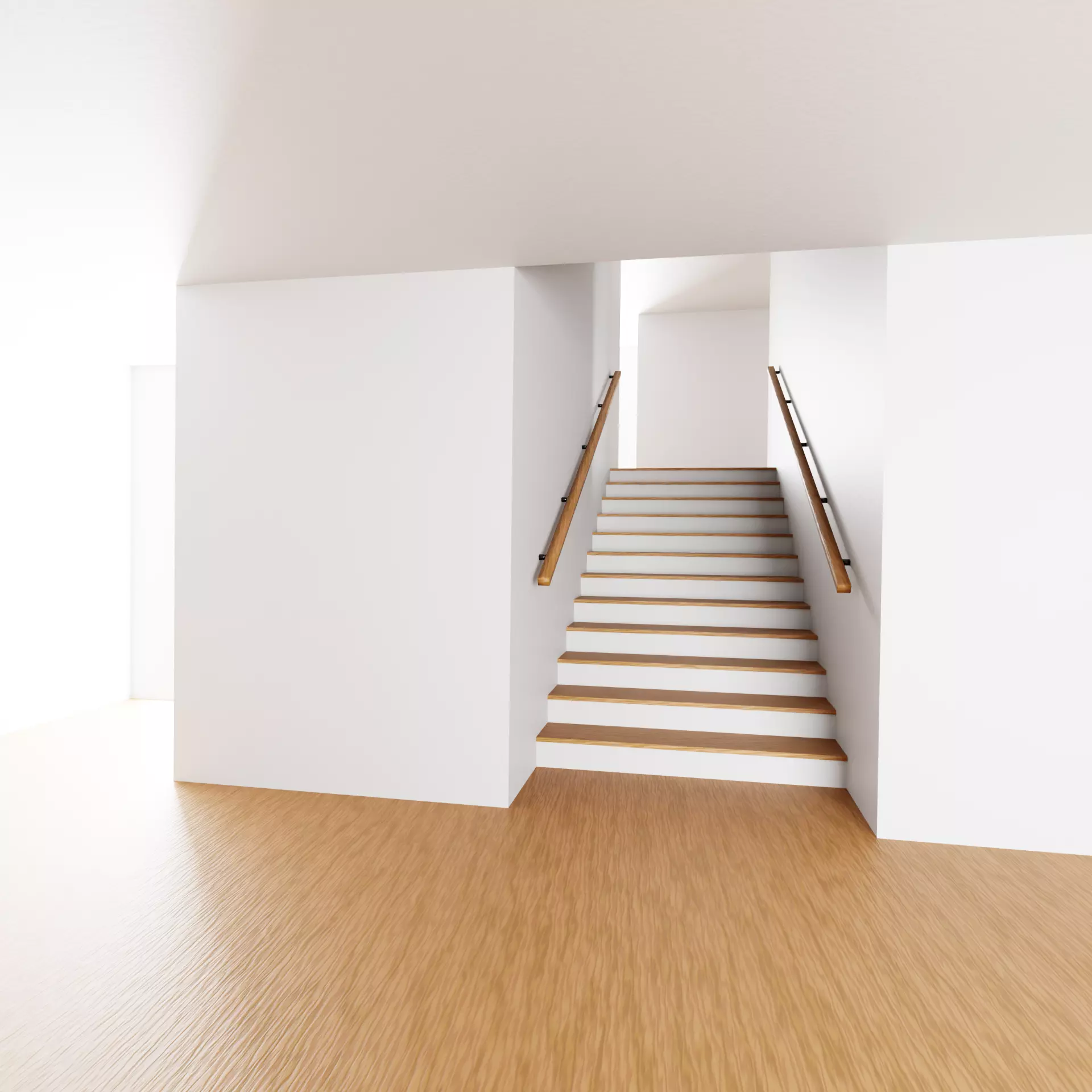 Interior with Staircase - Base Unfurnished Environment Low-poly 3D model_11
