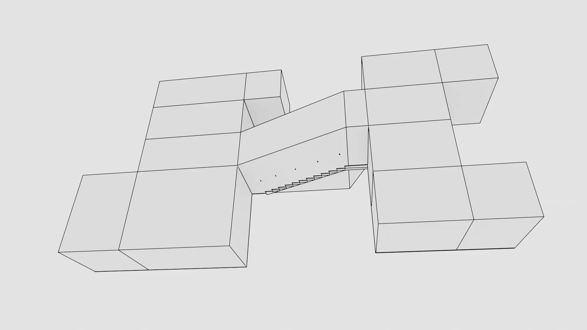 Interior with Staircase - Base Unfurnished Environment Low-poly 3D model_10