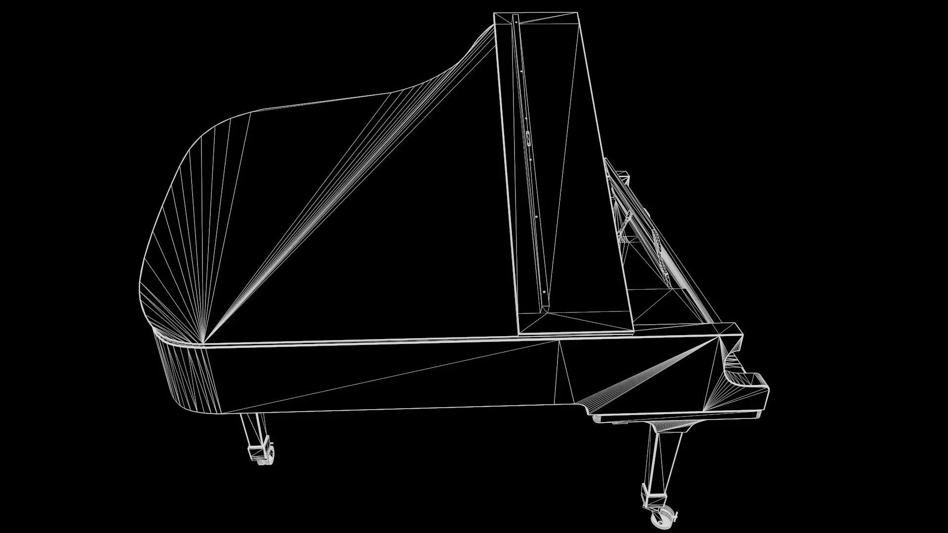 Grand Piano Black PBR Textured 3D Model Low-poly 3D model_10