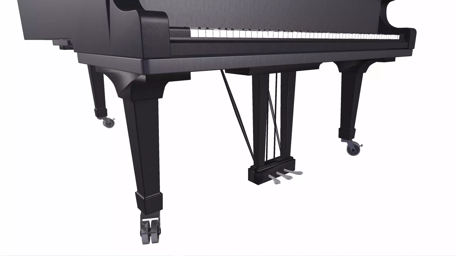 Grand Piano Black PBR Textured 3D Model Low-poly 3D model_3
