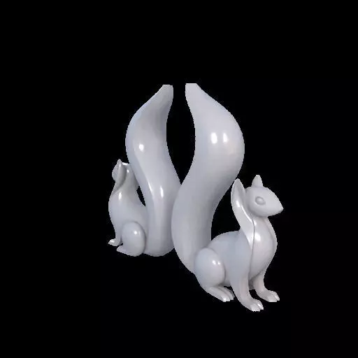 Minimalist Squirrel Sculptures 3D print model_20