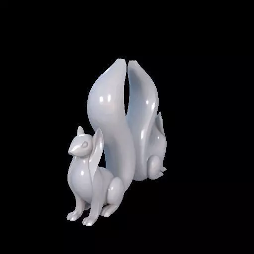 Minimalist Squirrel Sculptures 3D print model_14