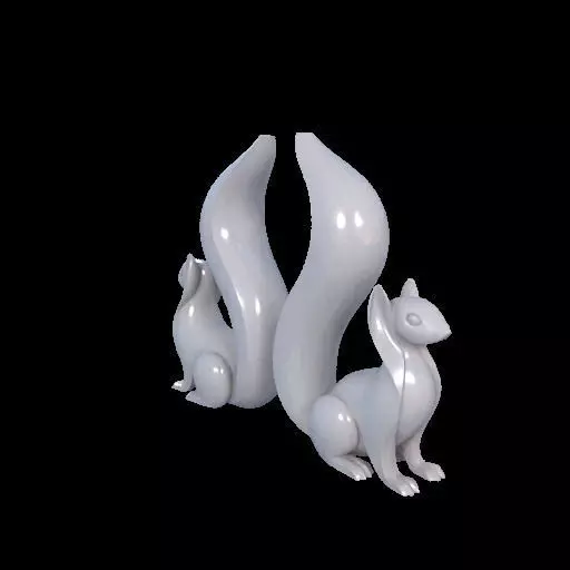 Minimalist Squirrel Sculptures 3D print model_4