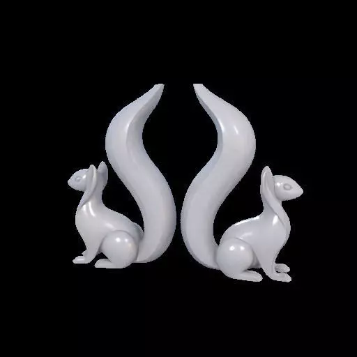 Minimalist Squirrel Sculptures 3D print model_23